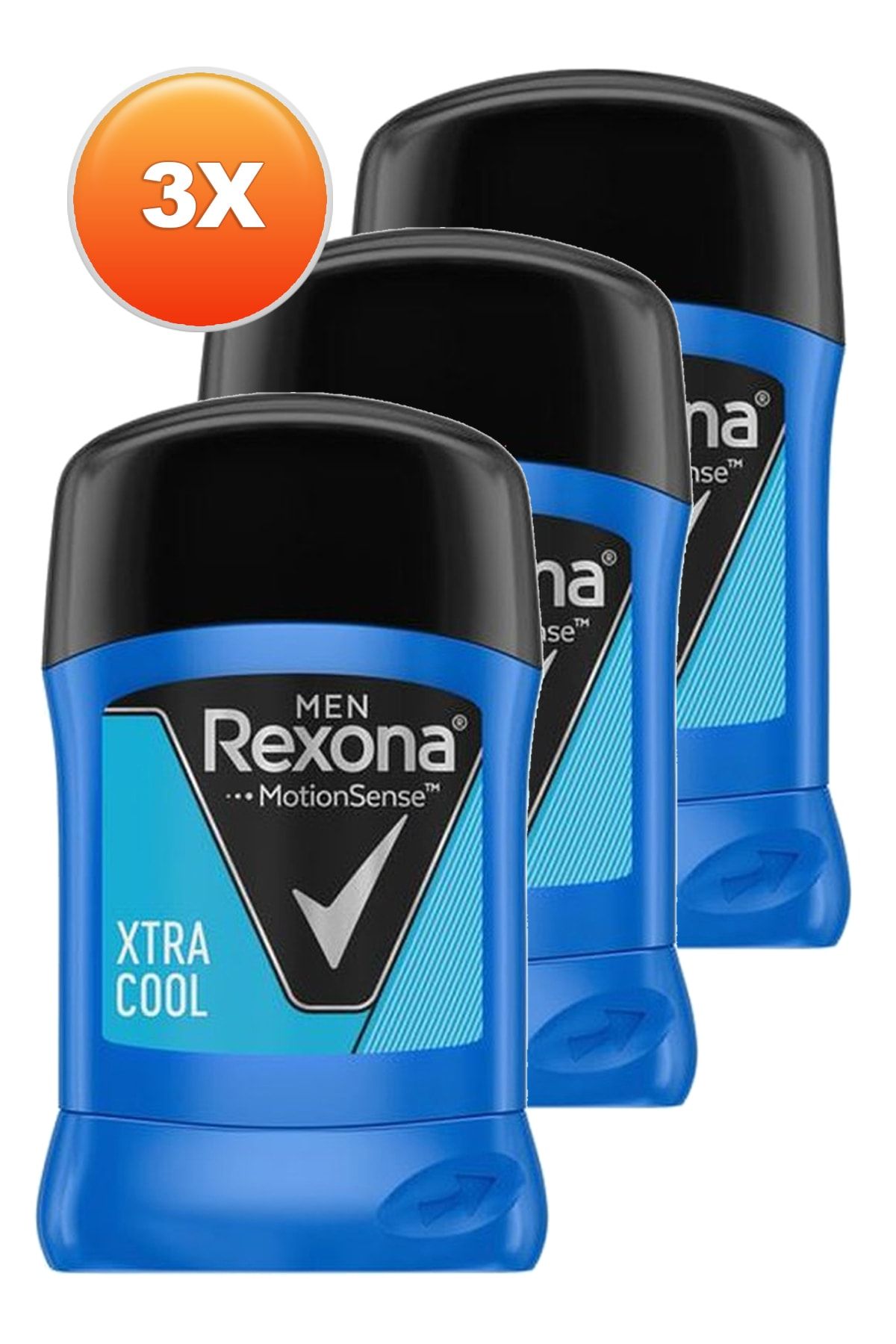 دئودورانت اکسترا کول مردانه استیک 50 میلی لیتری. بسته سه گانه Rexona