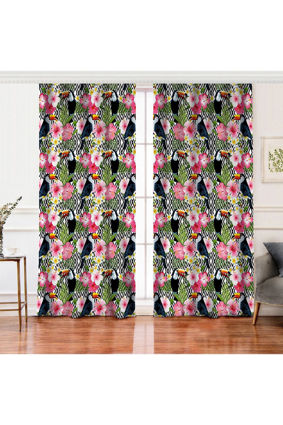 Realhomes Perdele De Fundal Decorative Pentru Sufragerie, Imprimate Digital, Cu Aripă Dublă - 280 x 200