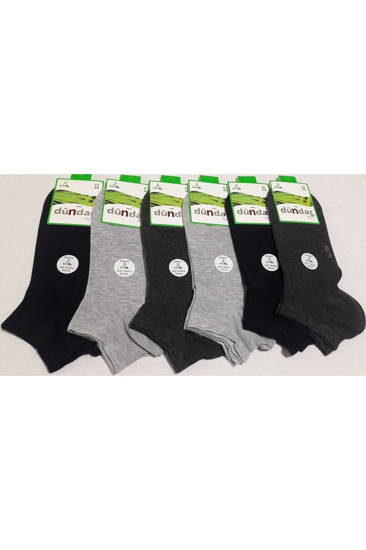 Dündar-Men's White Bamboo Non-Smelling Special Socks 6-Pack 2