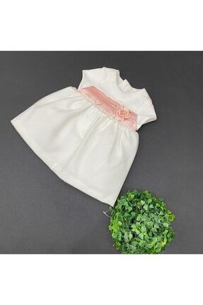 Kız Bebek Beyaz Kışlık Simli Elbise MYRLBS003