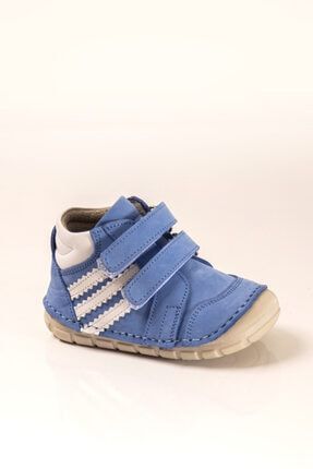 Erkek Bebek Lacivert Hakiki Deri Ortopedik Ilk Adım Ayakkabı 5004