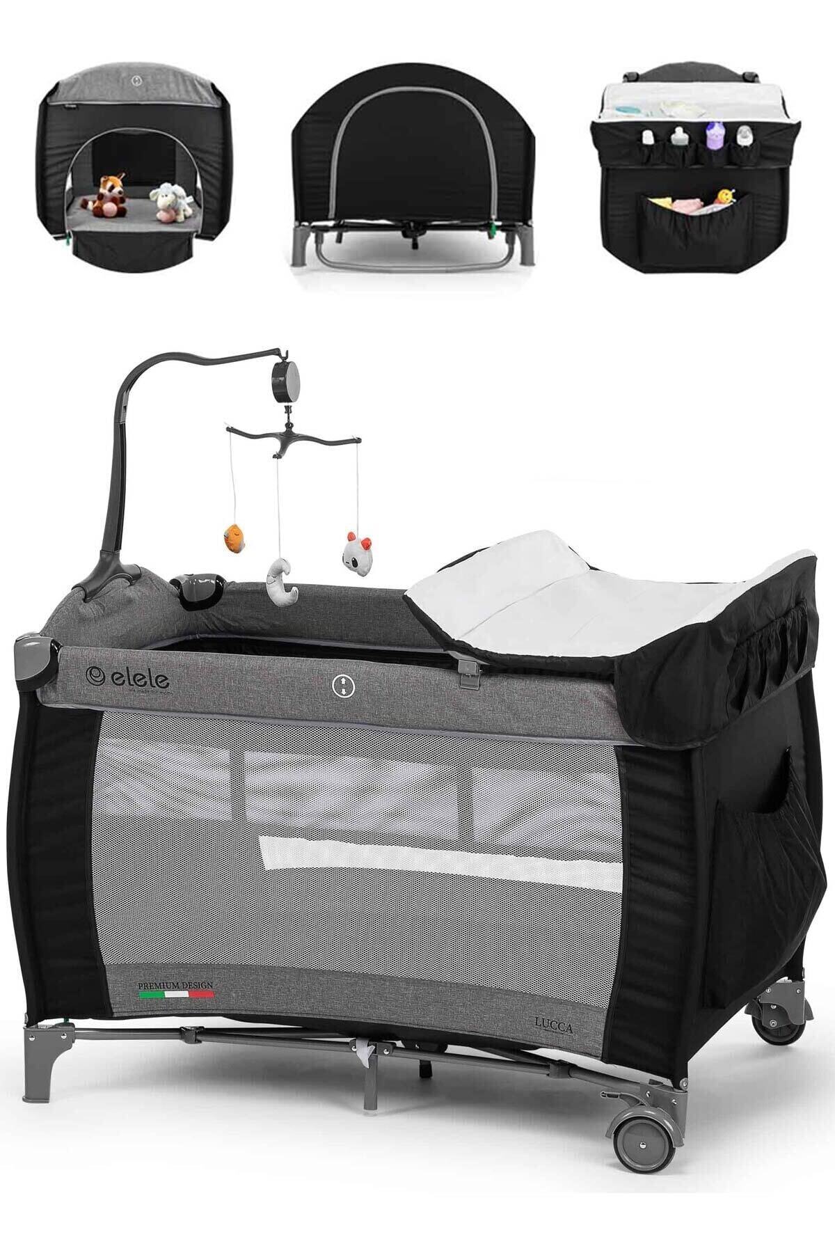 elele lucca donenceli oyun parki 70x110 cm siyah gri fiyati yorumlari trendyol