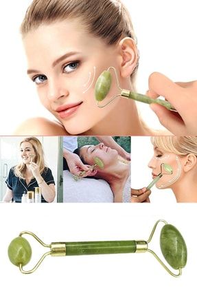 Yeşil Çift Taraflı Yaşlanma Karşıtı Kırışıklık Giderici Jade Roller TA0081