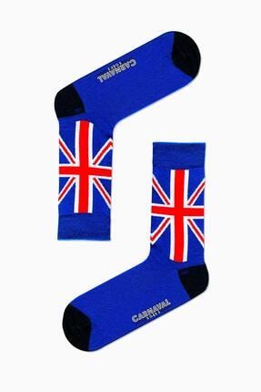 Ingiltere Bayrak Desenli Renkli Çorap SKT-U1025-36-44