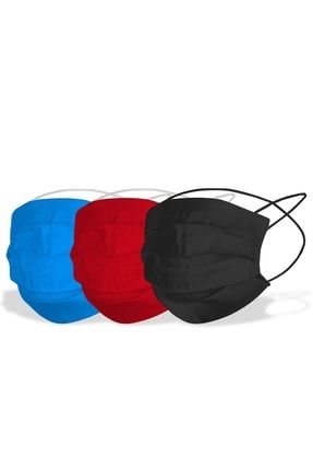 Mavi-kırmızı-siyah Enseden Lastik Kullanımı Telsiz Maske DZN8900576