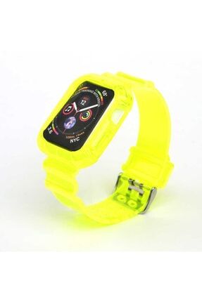 Kayış/kordon Ve Kasa Koruyucu Apple Watch Seri 2/3/4/5/6 38mm Sarı (SAAT DEĞİLDİR) nzhtekks1382