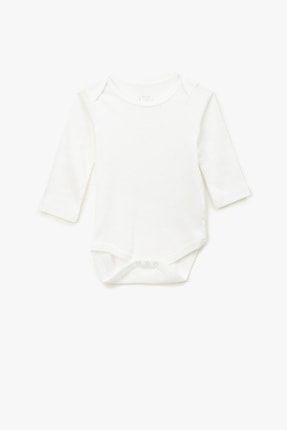 Kız Bebek Beyaz Pamuklu Basic Uzun Kollu Çıtçıtlı Zıbın 1KNG11332OK