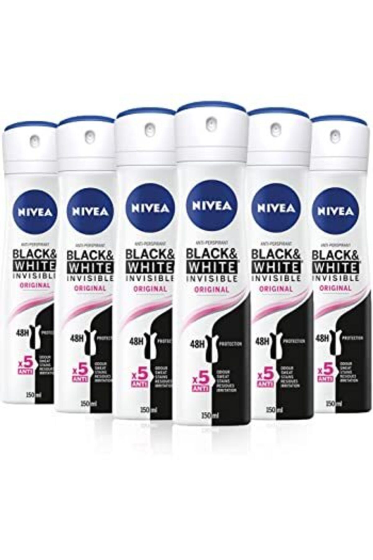 Invisible For Black&white Clear Kadın Deodorant 150ml X 6 Adet - 1
