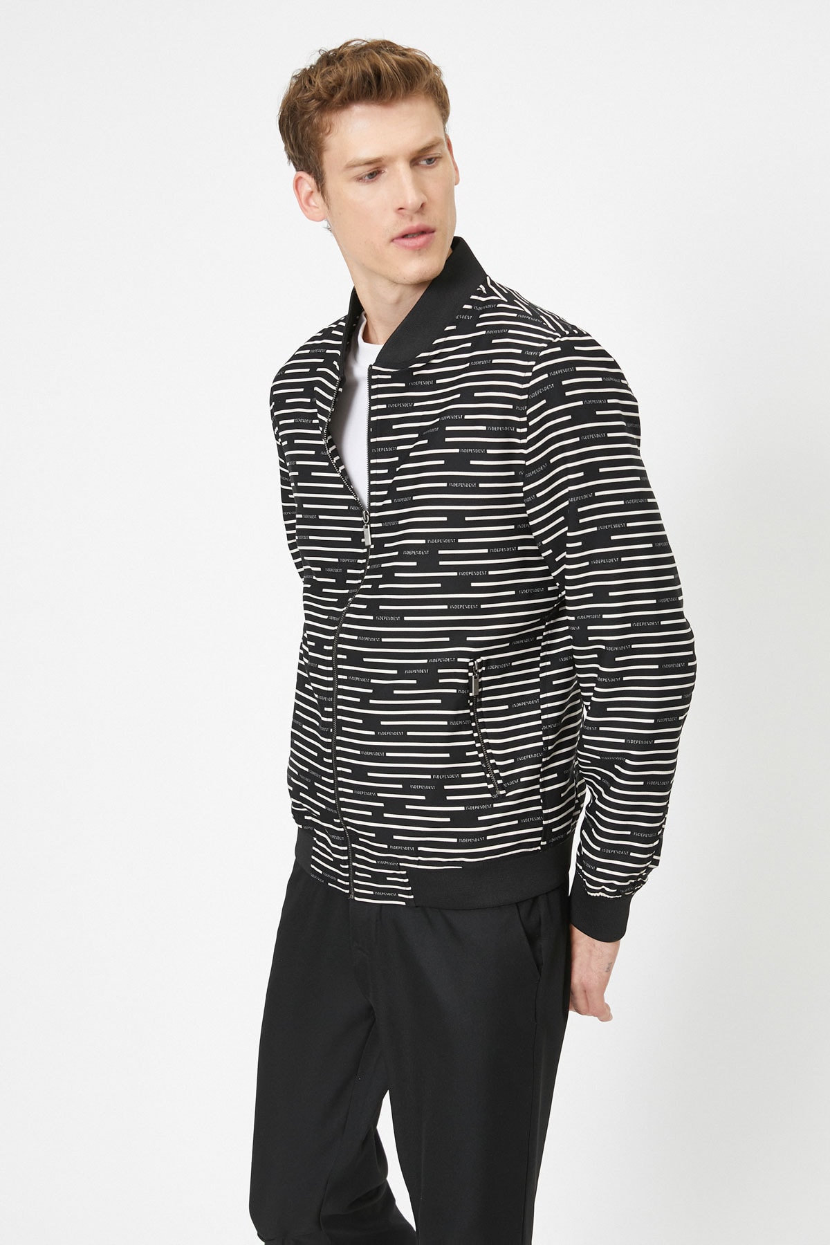 کاپشن مردانه مشکی Koton | 0YAM21959HW اورجینال - تصویر 2