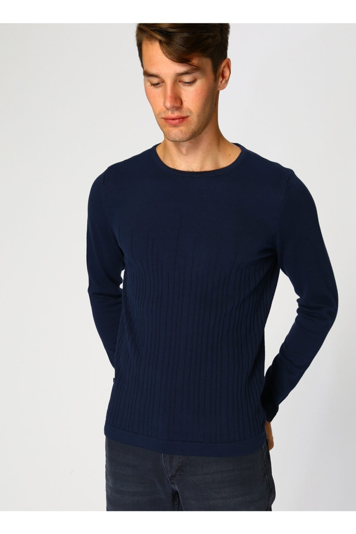 پیر کاردین ژاکت ساده سرمه‌ای مردانه