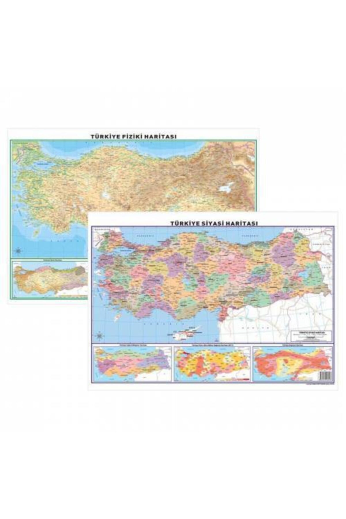 Genel Markalar Türkiye Siyasi Ve Fiziki Haritası Çift Taraflı50,*70 cm