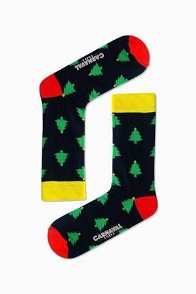 Yılbaşı Çam Ağacı Desenli Renkli Çorap SKT-U1080