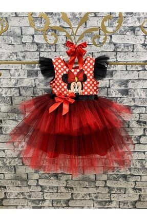 Minnie Mouse Tütülü Kız Elbise 22