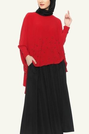 Kadın Kırmızı Inci Çakmalı Bluz W181207