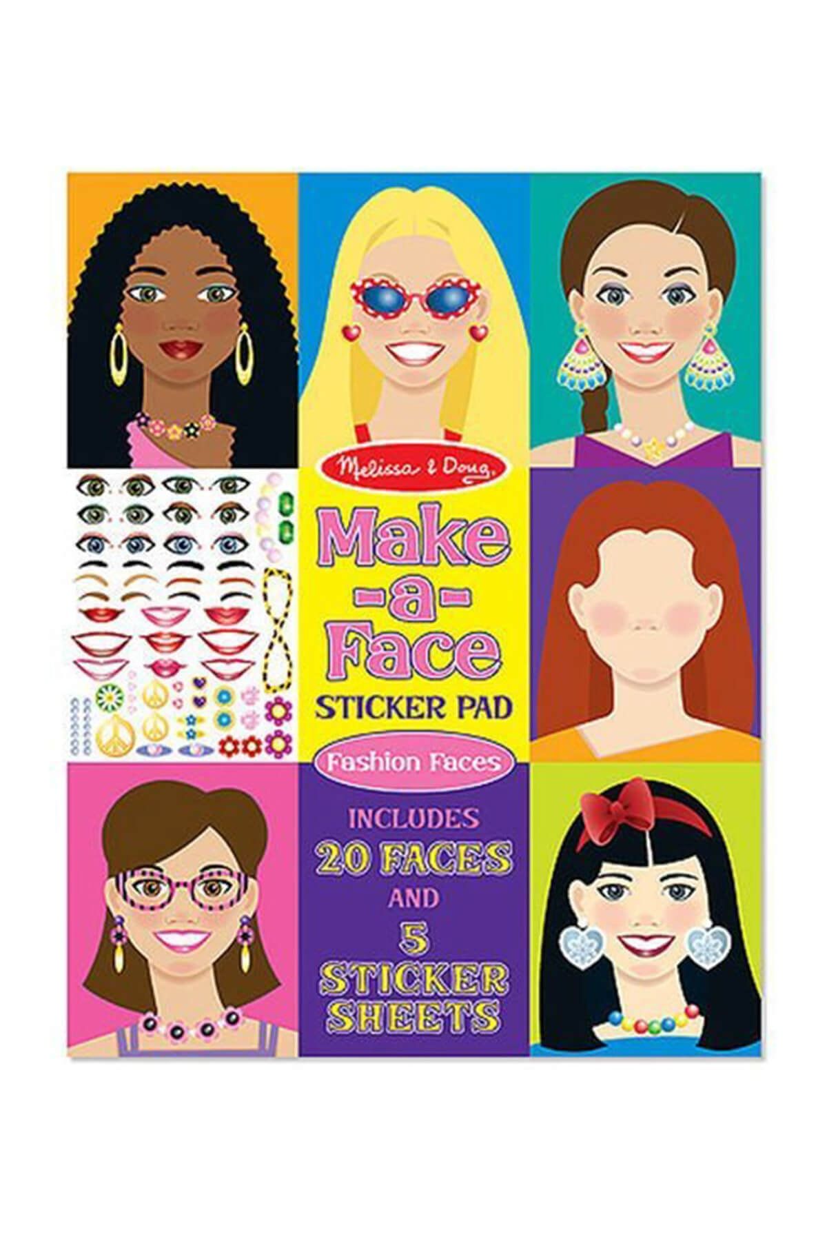 اسباب بازی های چوبی سفید مردانه و زنانه Melissa Doug کتاب Lickening Face Melissa & Doug