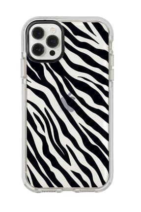Iphone 12 Pro Zebra Pattern Candy Bumper Silikonlu Telefon Kılıfı MCCBZBRPTRN23