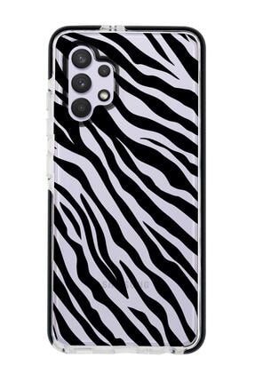 Samsung A32 Zebra Pattern Candy Bumper Silikonlu Telefon Kılıfı cbsama32siyahzebrapattern