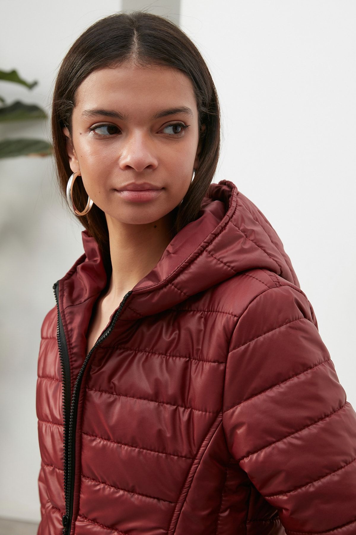 Burgundy winter jacket womens sale