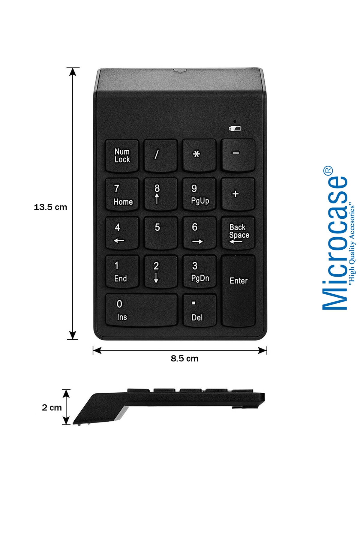 Kablosuz 18 Tuşlu Mini Numerik Klavye - Siyah Al2698 3