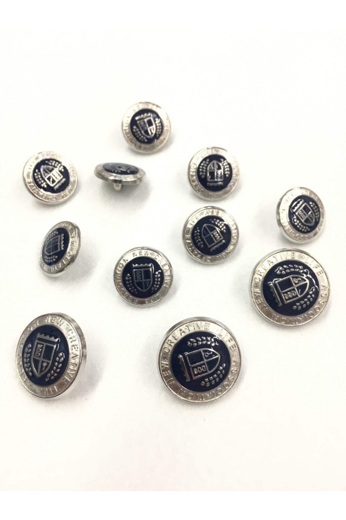 Blazer Jacket Button Silver Inside Navy Blue