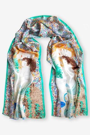 Klimt - Mother Child %100 Ipek Fular 45*165 cm Art On Silk 45x165 KLIMT