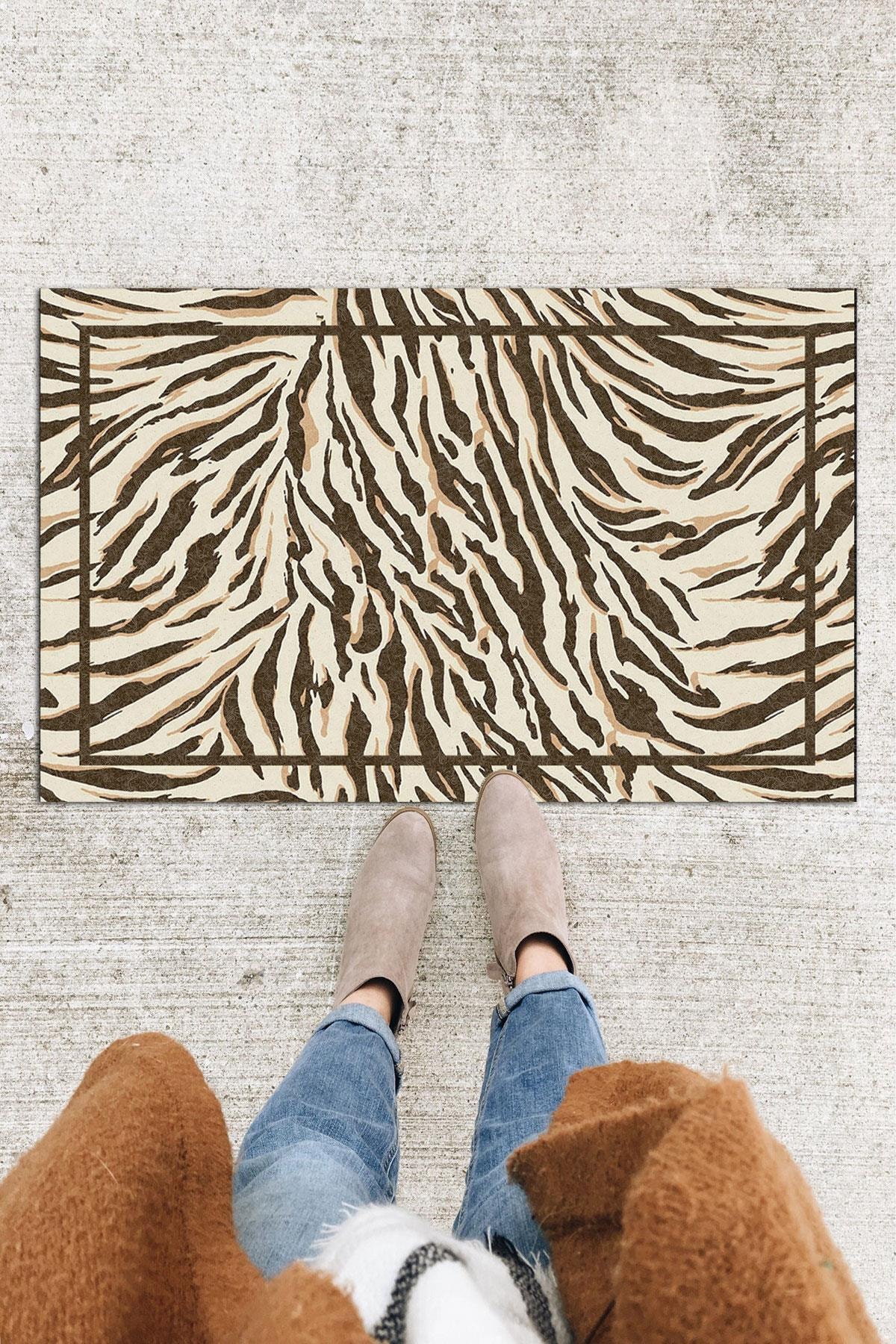 Monnhein Covoraș Decorativ Pentru Ușă Zebra Pentru Exterior/interior/baie/bucătărie/dormitor/porți De Intrare - 40 x 60
