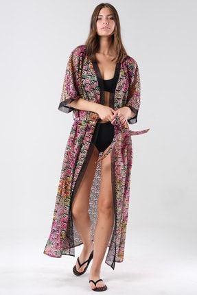 Polyester Nakışlı Rosa Kimono V-2021-7