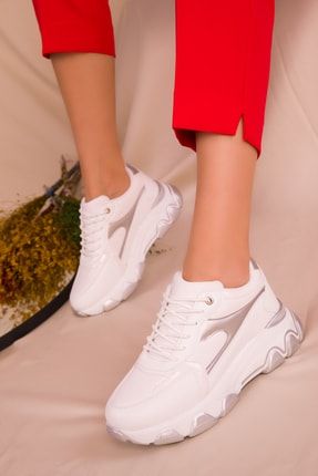 Beyaz-Gri Kadın Sneaker 16722