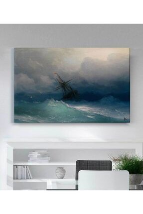 Ivan Aivazovsky Fırtınalı Denizlerde Gemi Kanvas Tablo mmc1079