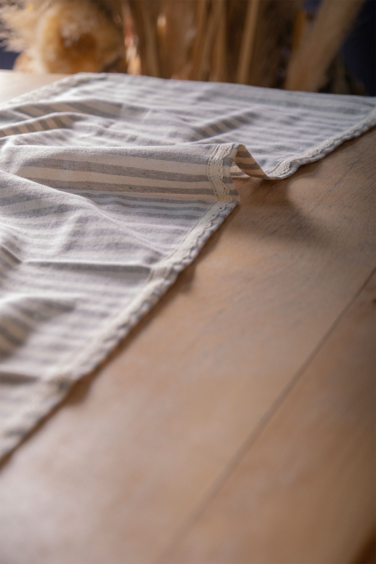 vivamaison-Τραπεζομάντιλο Runner 152x42 εκ. Γκρι λινό απλό 5
