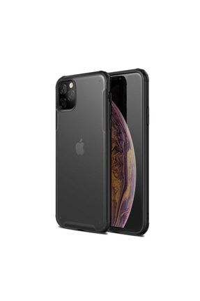 Apple Iphone 11 Pro Kılıf Renkli Silikon Kenarlı Köşe Korumalı Private Kapak - Siyah CA_VOLKS_İP11PRO
