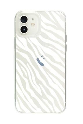 Iphone 11 Pro Max Zebra Pattern Premium Şeffaf Silikon Kılıf Beyaz Baskılı iPhone12mzebrapatternbyzbsk