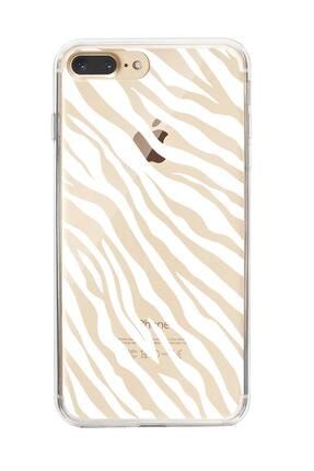 Iphone 8 Plus Zebra Pattern Premium Şeffaf Silikon Kılıf Beyaz Baskılı iPhone8Pluszebrapatternbyzbsk