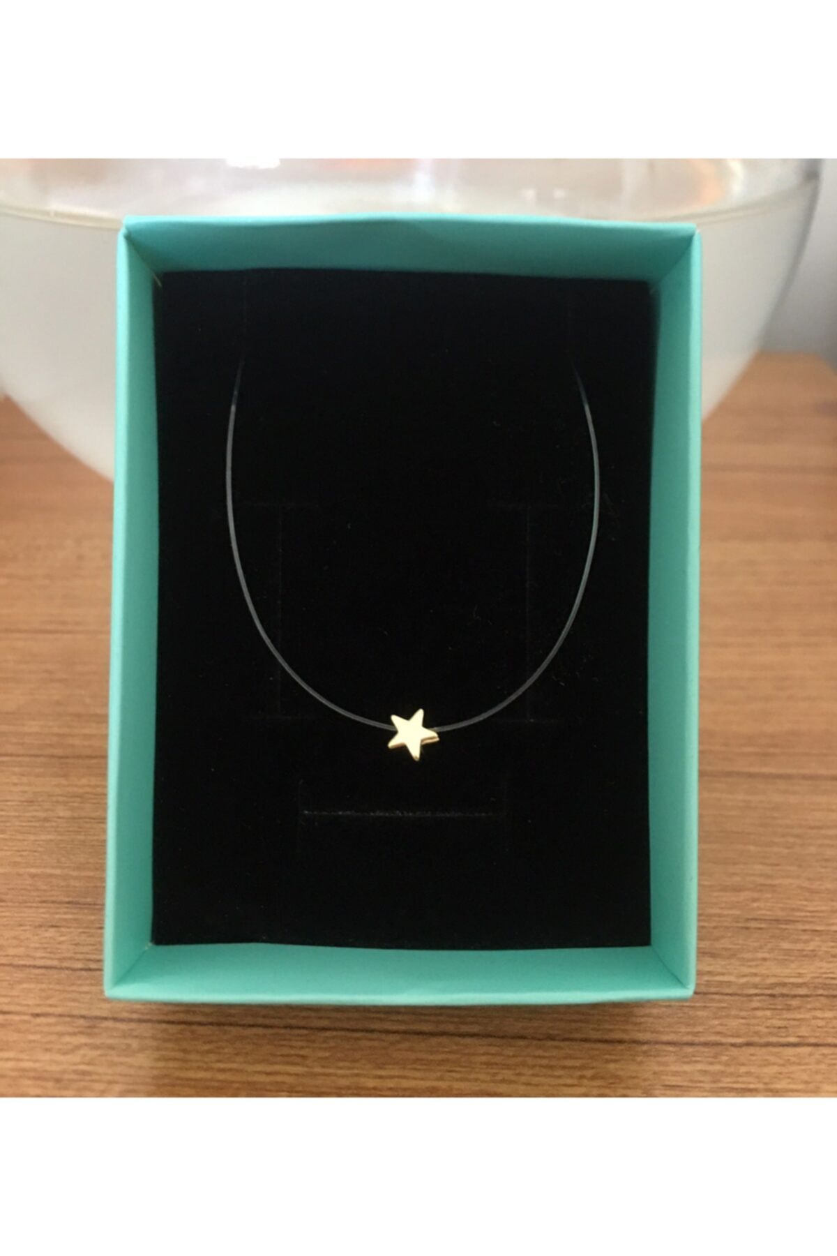 Gold Plated Star Detailed Ghost Necklace Sleeve 001