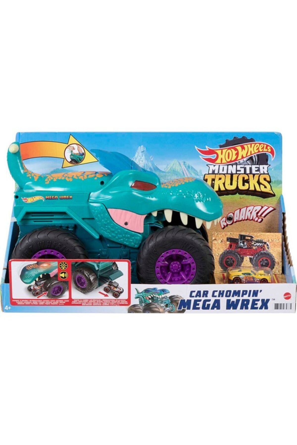 HOT WHEELS Monster Trucks Car Chompin' Mega-wrex Araç