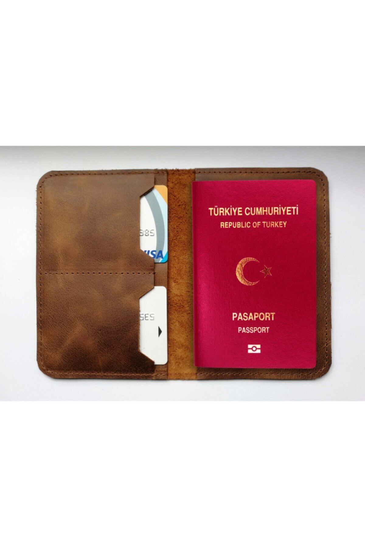Genuine Leather Card Holder Compartment Passport Case