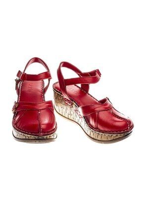 Kırmızı Kadın Dolgu Topuk Ayakkabı P-01454