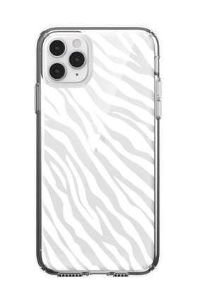 Iphone 11 Pro Zebra Pattern Premium Şeffaf Silikon Kılıf Beyaz Baskılı iPhone11prozebrapatternbyzbsk
