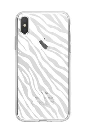 Iphone Xr Zebra Pattern Premium Şeffaf Silikon Kılıf Beyaz Baskılı iPhoneXszebrapatternbyzbsk