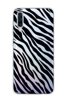 Samsung A50 Zebra Pattern Premium Şeffaf Silikon Kılıf SamsungA50zebrapattern