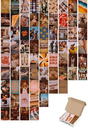 Vintage Duvar Poster Seti - Kolaj Seti - 70 Adet - Arkası Yapışkanlı - 10cm*15cm - Kutulu Set kolaj73fantasysoon70