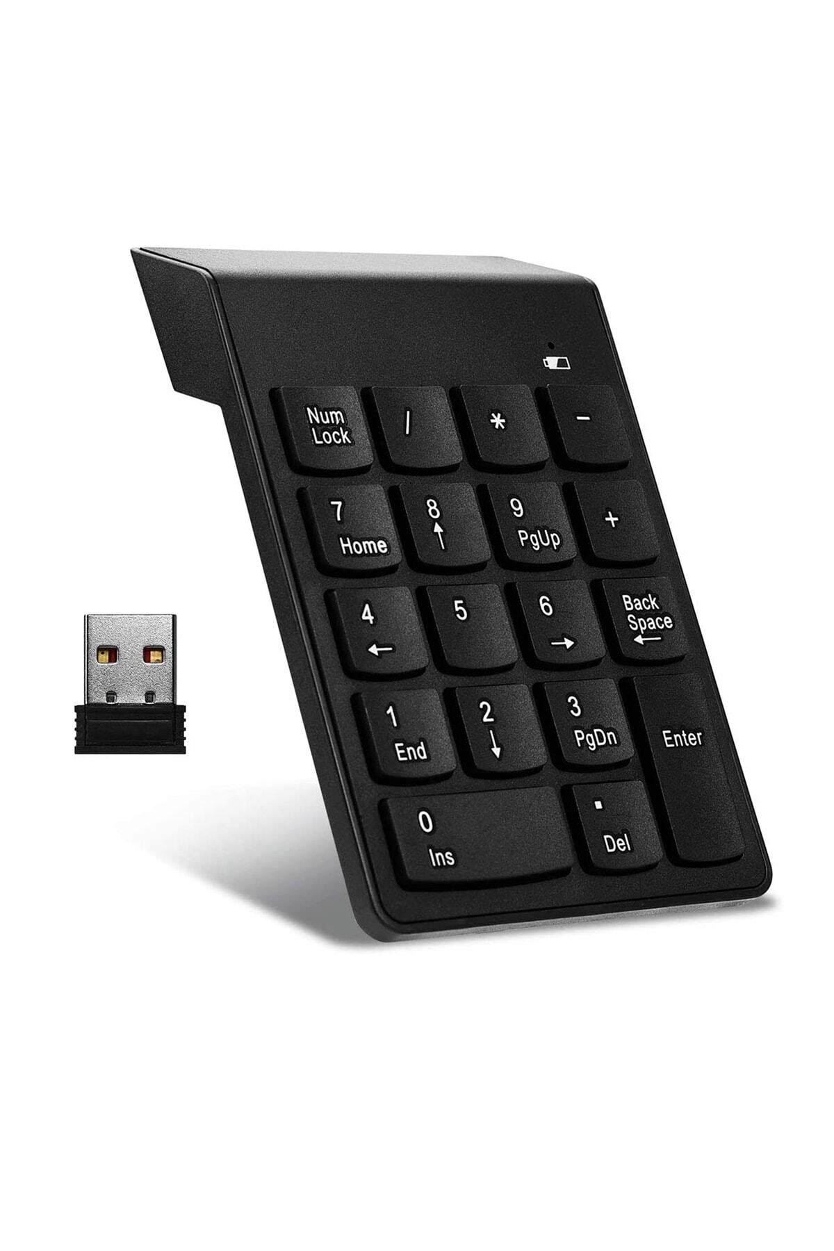 Kablosuz 18 Tuşlu Mini Numerik Klavye - Siyah Al2698