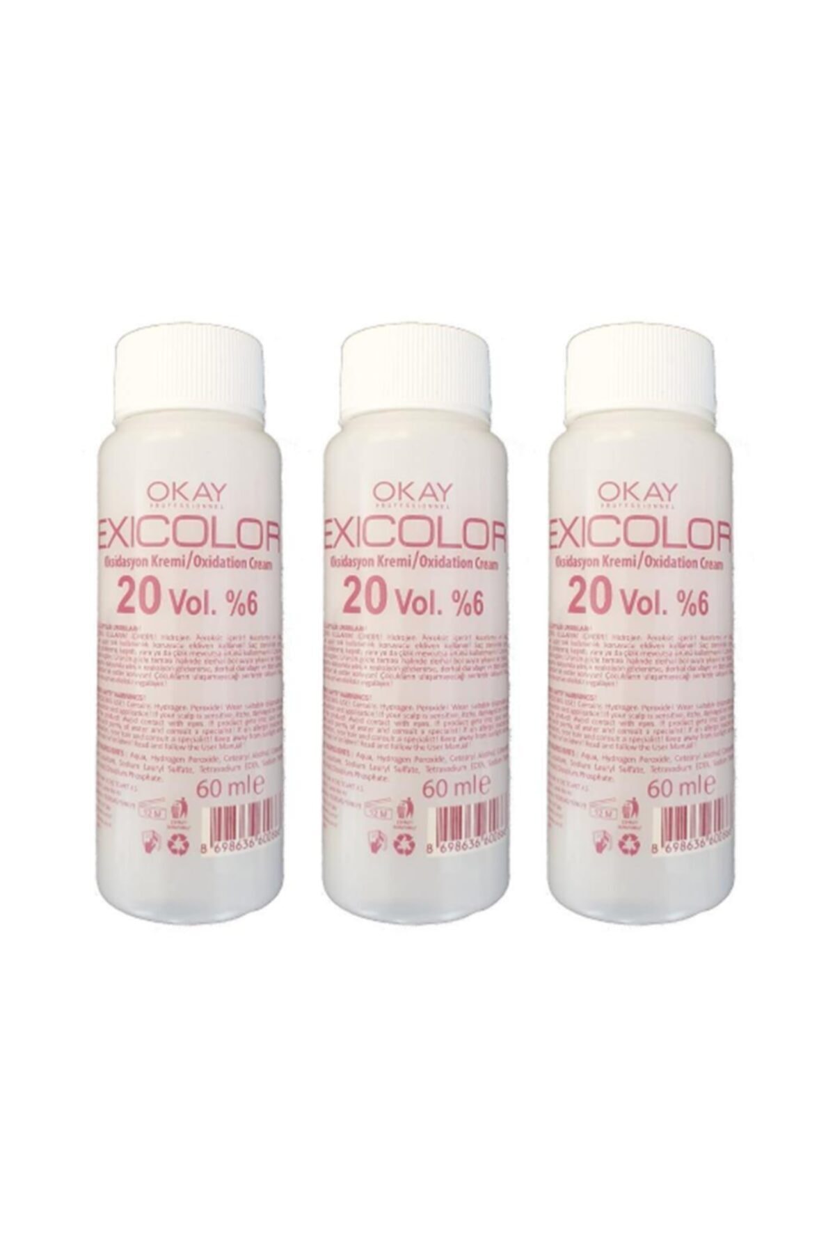 Exicolor 20 Volüm Oksidan Peroksit 60 ml 3 Adet