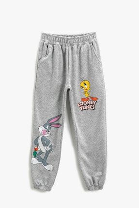 Bugs Bunny Ve Tweety Lisanslı Baskılı Eşofman Altı Jogger Pamuklu 2KKG47486AK