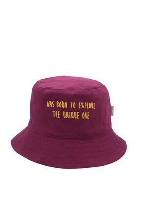 Yazlık Şapka Bucket Hat Born To Explore Bordo ALWXYZ46
