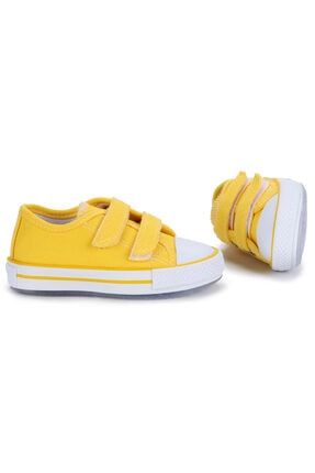 Sarı - Kiko Kids Alf 133 Işıklı Kız/erkek Çocuk Keten Spor Ayakkabı 21YSPORKIK00008
