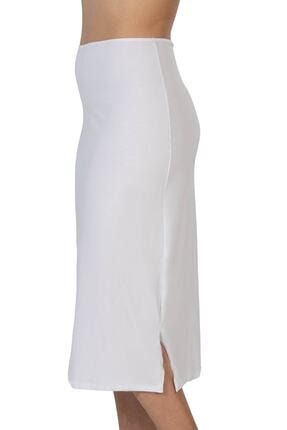 Kadın Beyaz Modal Koton Uzun Jupon Kombinezon DT1439MI