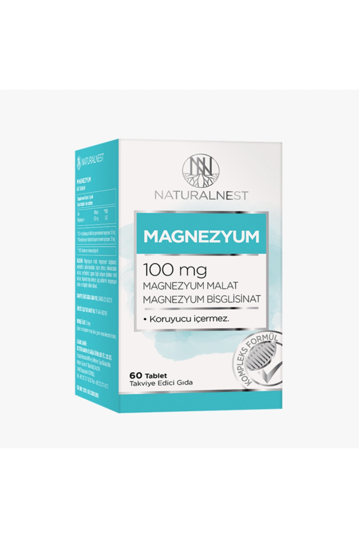 Naturalnest Magnezyum Malat Bisglisinat Içeren Takviye Edici Gıda 60 Tablet