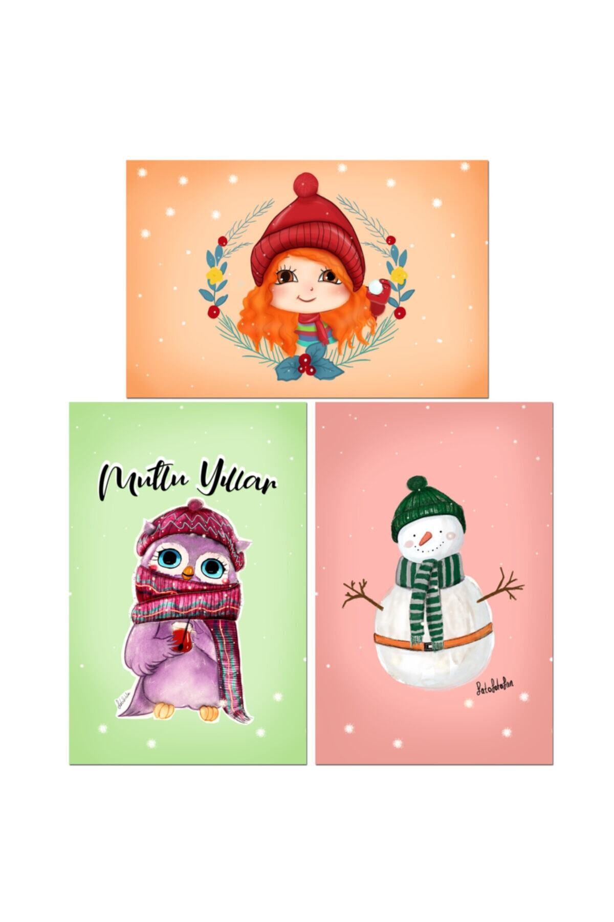 Fatofotofan Simli Yılbaşı Kartları 3'lü Ve Zarf,