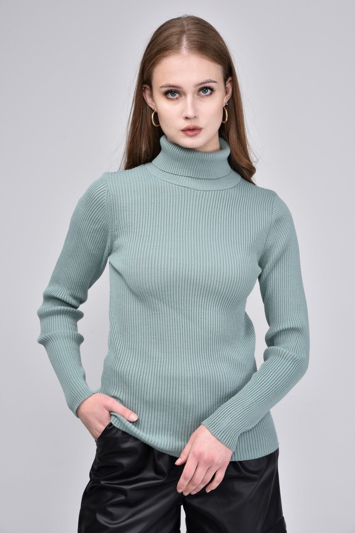 Mint green turtleneck sale